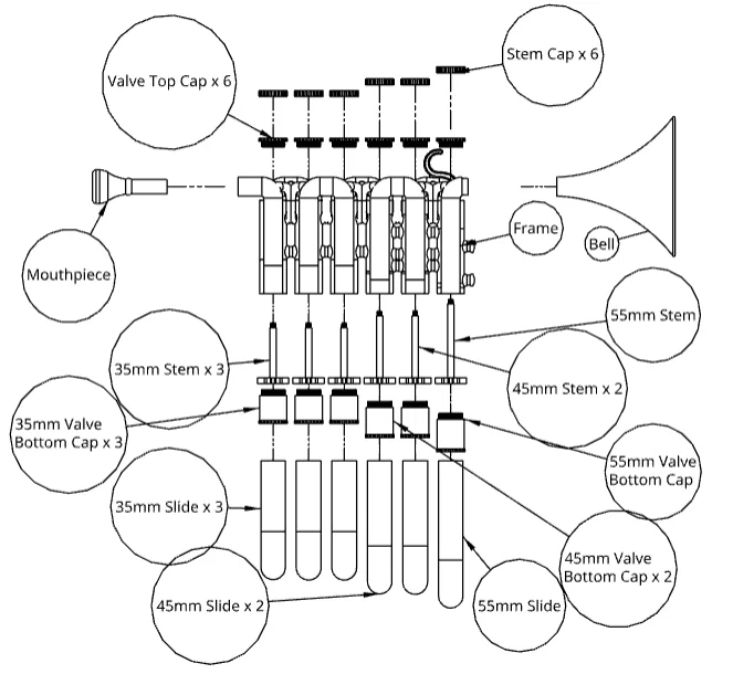 Kèn Trumpet Quá-Phức-Tạp (in 3D 100%) - dự án - Image 9