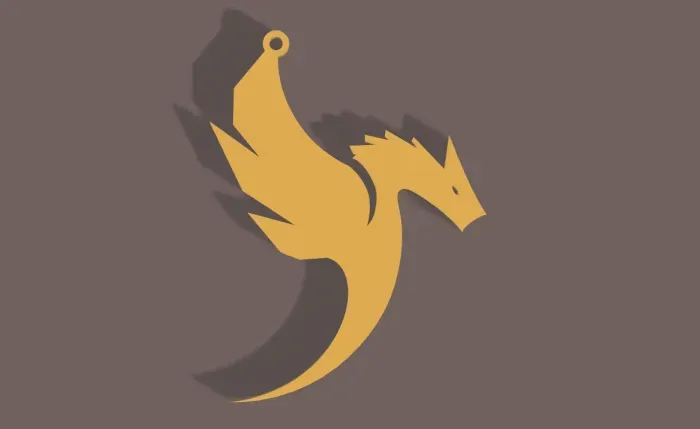 Móc khóa hình rồng 2D - Thiết kế 3D đơn giản, độc đáo - Image 1