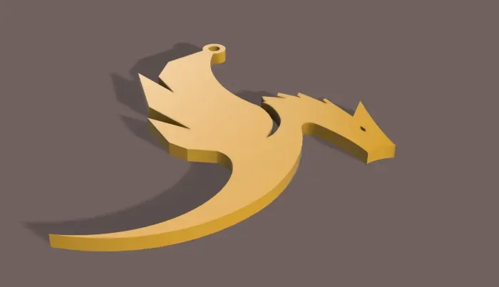 Móc khóa hình rồng 2D - Thiết kế 3D đơn giản, độc đáo - Image 2