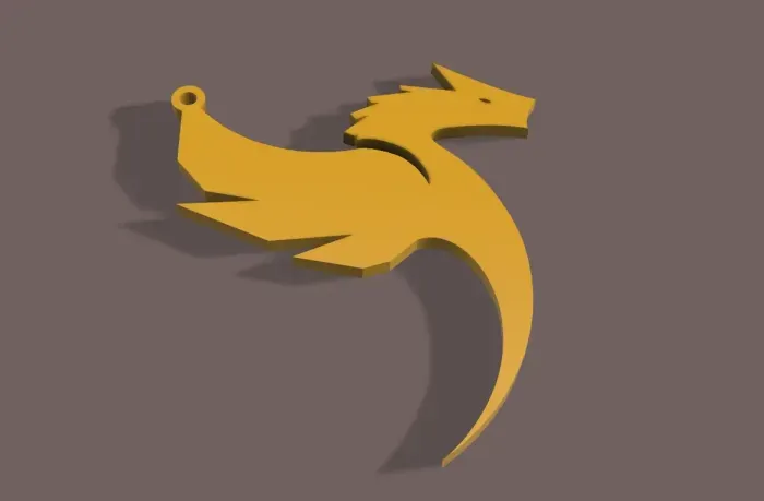 Móc khóa hình rồng 2D - Thiết kế 3D đơn giản, độc đáo - Image 4