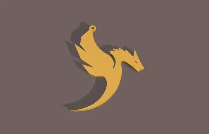 Móc khóa hình rồng 2D - Thiết kế 3D đơn giản, độc đáo - Image 5