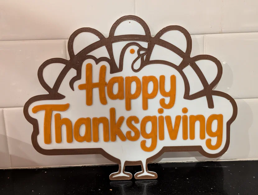 Bảng hiệu gà tây “Happy Thanksgiving” - Image 1