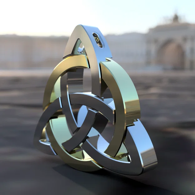 Celtic pendentif – Mặt dây chuyền Celtic hai tông màu - Image 3