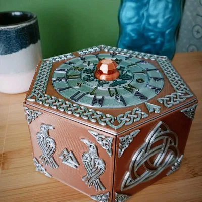 Hộp Giải Đố Khóa Mã Vòng Đồng Tâm Phong Cách Viking