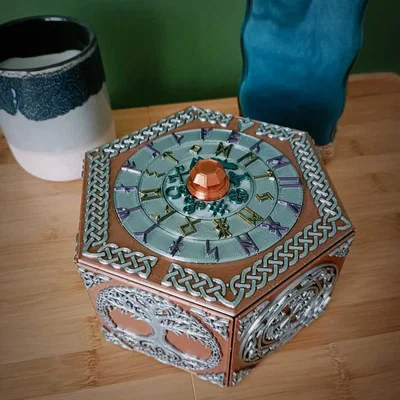 Hộp Giải Đố Khóa Mã Vòng Đồng Tâm Phong Cách Viking