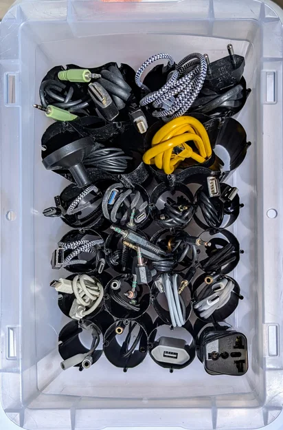 Hộp/Ngăn kéo sắp xếp dây cáp đơn giản, modular (Vase & Gridfinity) - Image 6