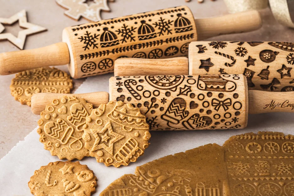 Cây cán bột Gingerbread (Gingerbread rolling pin) - Image 5
