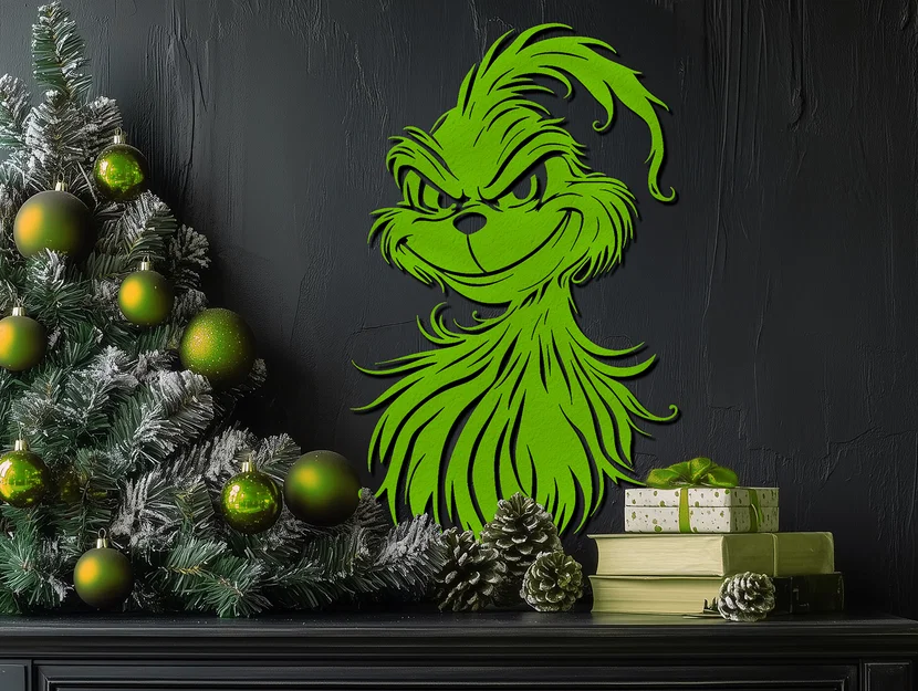Trang trí treo tường Grinch - Mẫu in 3D Giáng sinh độc đáo - Image 1