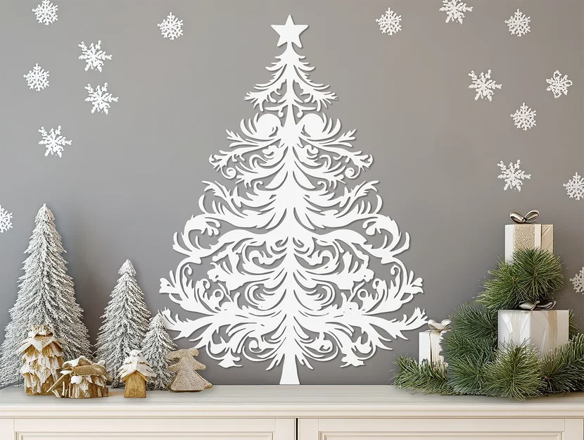 Mẫu cây thông Noel treo tường trang trí nhà cửa đẹp mắt - Image 1