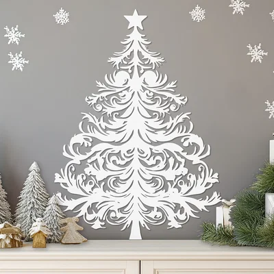 Mẫu cây thông Noel treo tường trang trí nhà cửa đẹp mắt