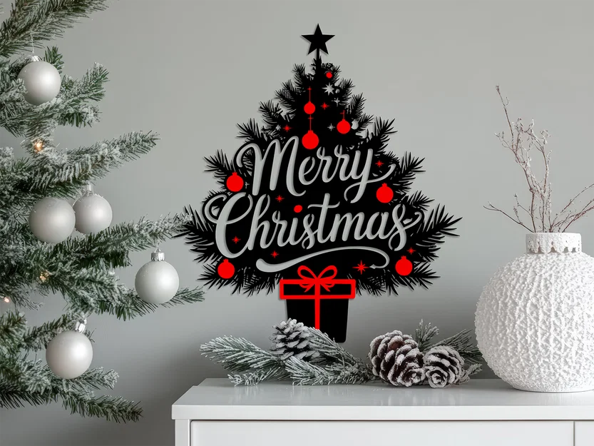 Tranh treo tường Merry Christmas 3D - Trang trí Giáng Sinh độc đáo - Image 1