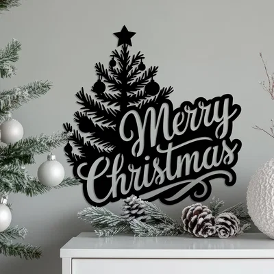 Tranh treo tường Merry Christmas - Đồ trang trí Giáng sinh in 3D