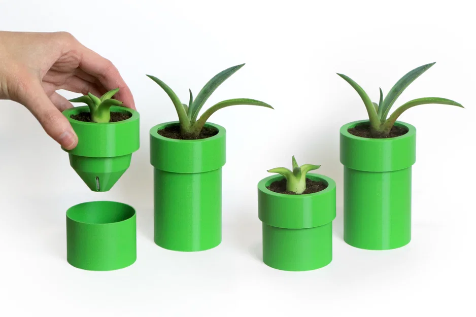 Mẫu in 3D chậu cây Warp Pipe phong cách Super Mario độc đáo - Image 1