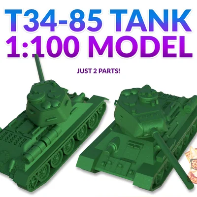 Xe tăng T34-85 (USSR) – tỉ lệ 1:100, 2 parts