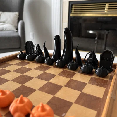 Bộ Cờ Vua Halloween Chess Set In 3D Độc Đáo
