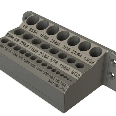 Giá treo tường đựng bộ mũi khoan 0.0625 - 0.5 inch in 3D