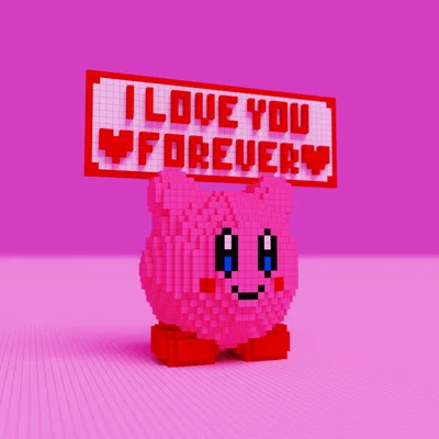 Mô hình 8-bit Kirby Valentine - Quà tặng 3D độc đáo