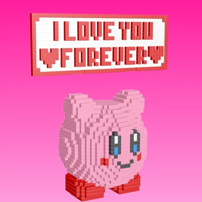 Mô hình 8-bit Kirby Valentine - Quà tặng 3D độc đáo