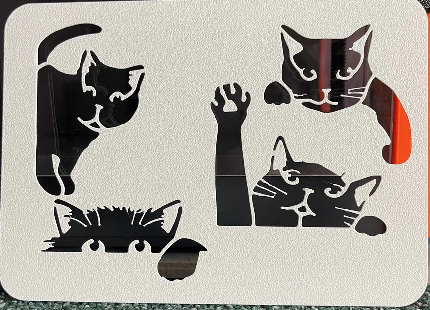 7 Mèo - Stencil Template để vẽ và sơn - Image 1