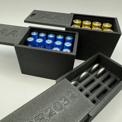 Hộp đựng pin nắp trượt (Sliding lid battery storage boxes)