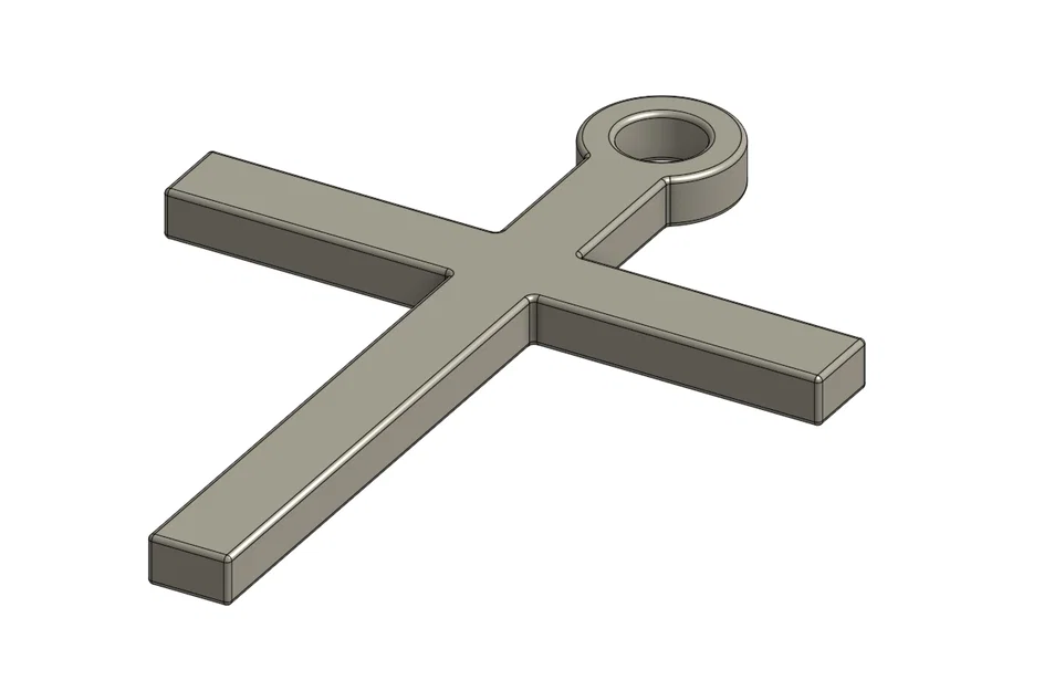 Mẫu móc khóa hình chữ thập (Cross Key Chain) thiết kế trên Onshape - Image 1