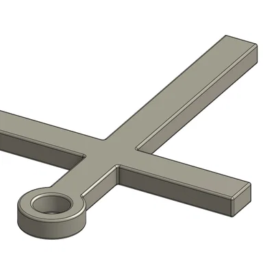 Mẫu móc khóa hình chữ thập (Cross Key Chain) thiết kế trên Onshape