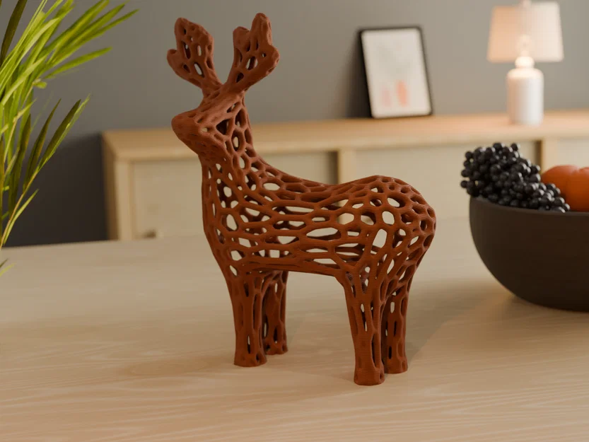 Voronoi Christmas Deer – Tuần lộc Noel phong cách Voronoi - Image 1