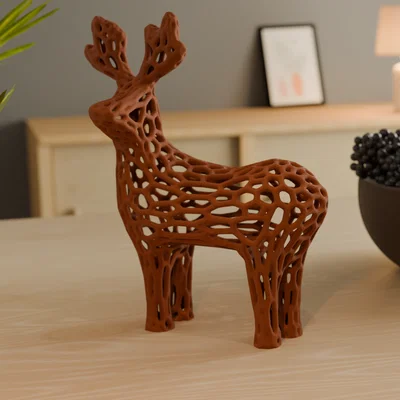Voronoi Christmas Deer – Tuần lộc Noel phong cách Voronoi