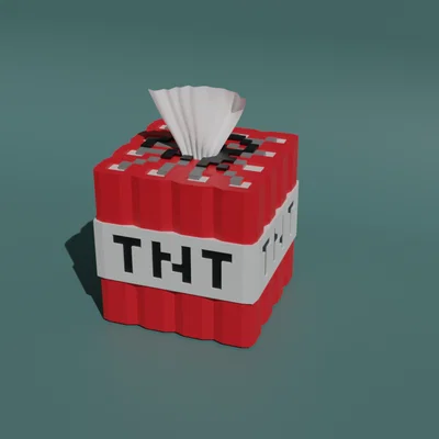 Hộp đựng giấy ăn mô hình Minecraft TNT sáng tạo cho game thủ