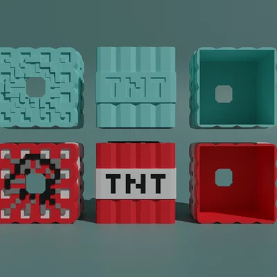 Hộp đựng giấy ăn mô hình Minecraft TNT sáng tạo cho game thủ
