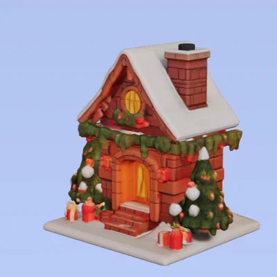 Mô hình nhà gỗ Giáng sinh (cabaña navidad) tuyệt đẹp để in 3D