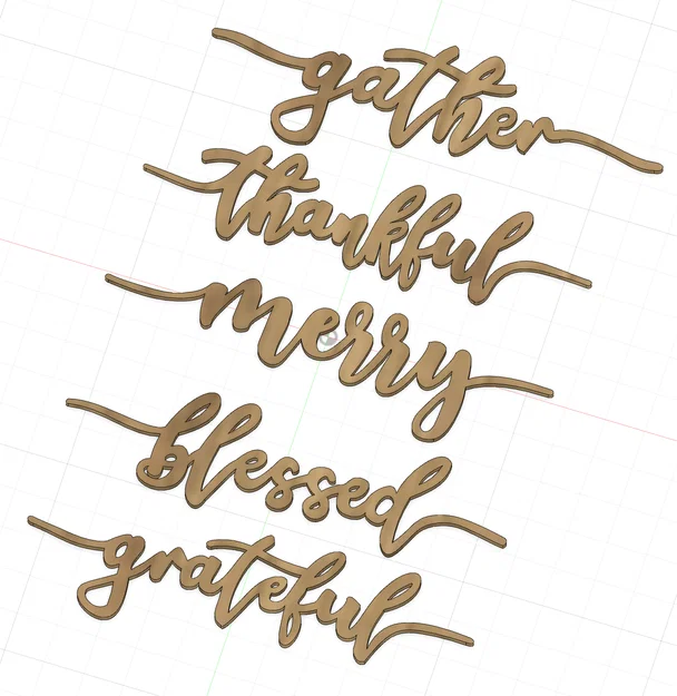 Bộ Thẻ Tên Đặt Đĩa (Thankful, Blessed, Grateful, Gather, Merry) - Image 1