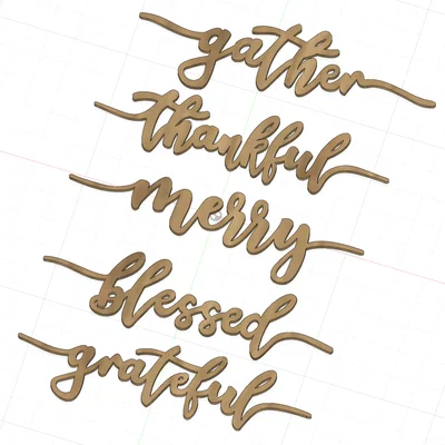 Bộ Thẻ Tên Đặt Đĩa (Thankful, Blessed, Grateful, Gather, Merry)