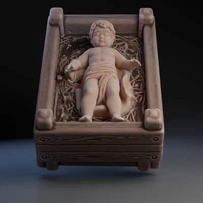 Mô hình 3D Chúa Hài Đồng trong máng cỏ cho mùa Giáng Sinh