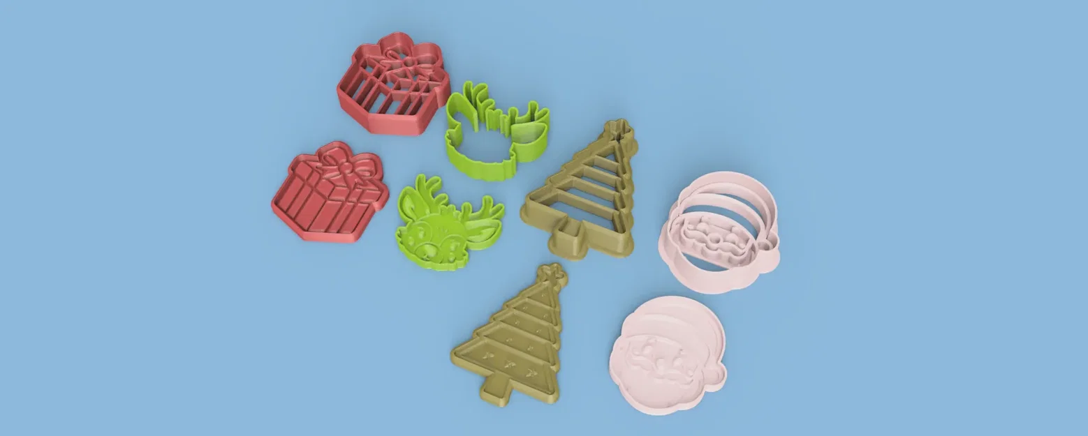 Bộ khuôn cắt bánh quy Giáng Sinh 3D - Santa, tuần lộc, cây thông - Image 2