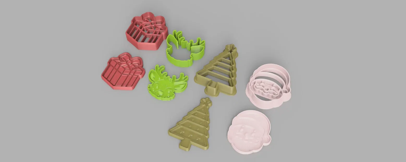 Bộ khuôn cắt bánh quy Giáng Sinh 3D - Santa, tuần lộc, cây thông - Image 3