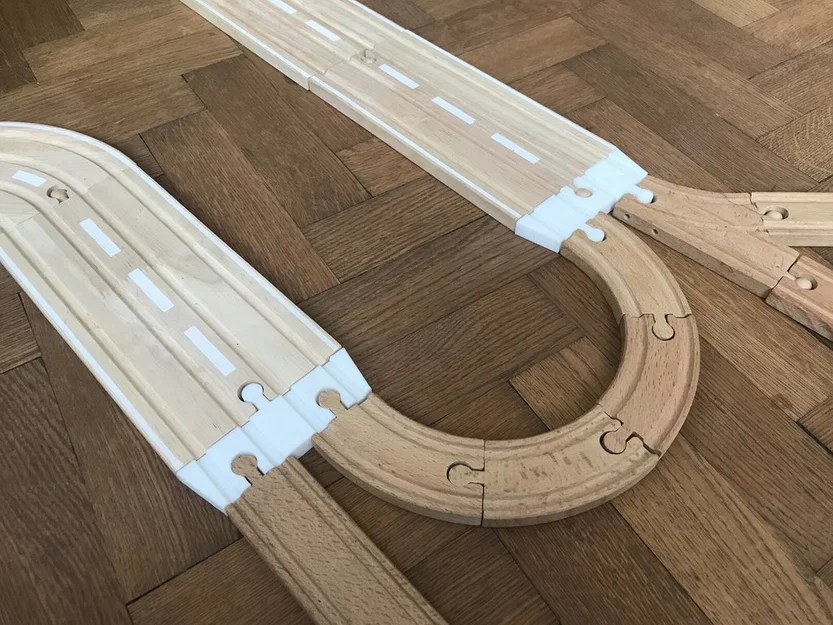 Đầu nối Đường đôi sang 2 Đường đơn - Brio/IKEA Wooden Train Track - Image 2