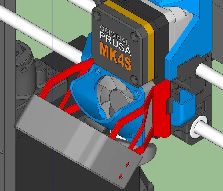Giá đỡ quạt in 3D cho Prusa MK4S (Phiên bản bộ phận kim loại) - Image 1
