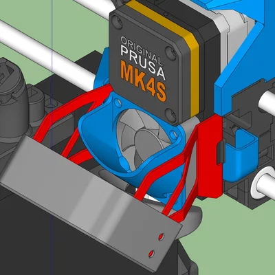 Giá đỡ quạt in 3D cho Prusa MK4S (Phiên bản bộ phận kim loại)