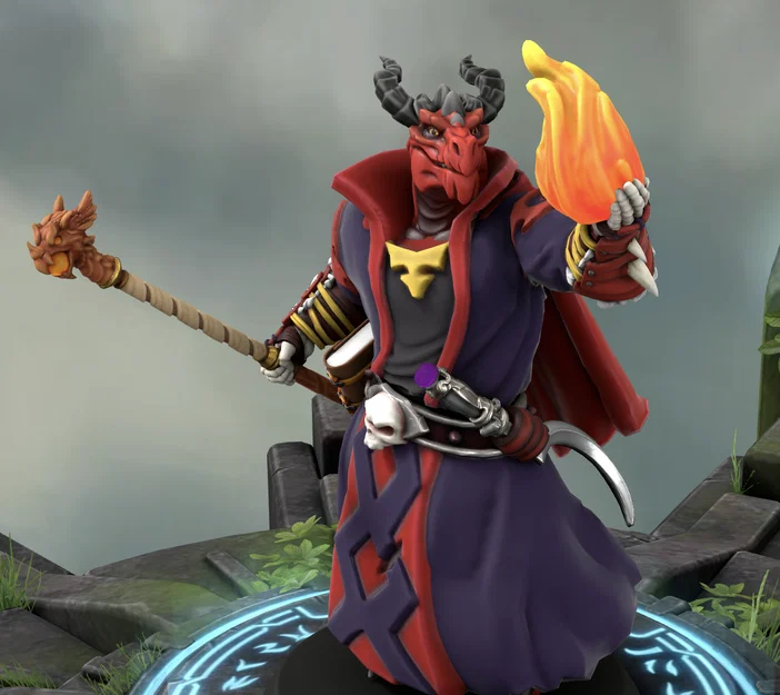 Mô hình D&D Mini - Chiến Binh Pháp Sư Rồng In 3D Chi Tiết Cao - Image 1