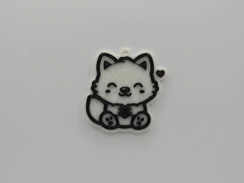Móc khóa chú sói nhỏ (Cute Wolf Keychain) in 3D siêu đáng yêu - Image 1