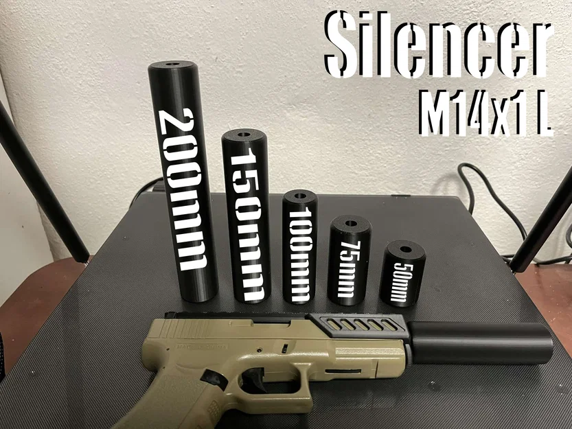 Airsoft Silencer smooth – Ống giảm thanh tối giản, ren trái M14x1 (CCW) - Image 1