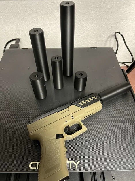 Airsoft Silencer smooth – Ống giảm thanh tối giản, ren trái M14x1 (CCW) - Image 2