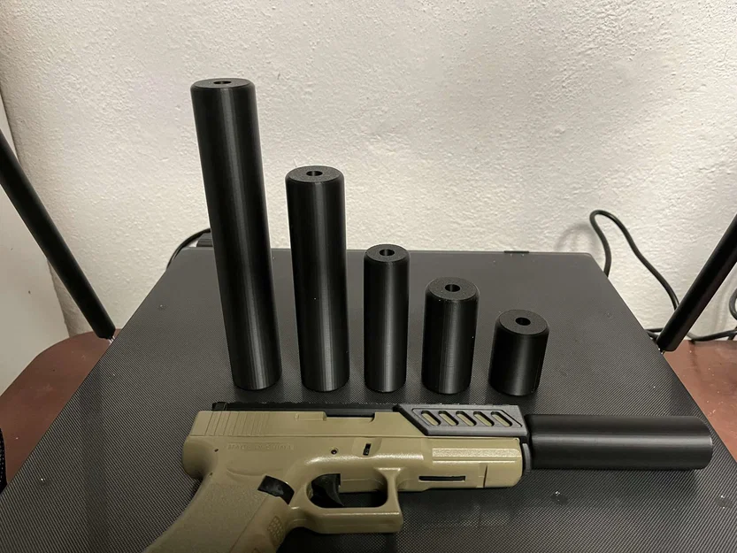 Airsoft Silencer smooth – Ống giảm thanh tối giản, ren trái M14x1 (CCW) - Image 3