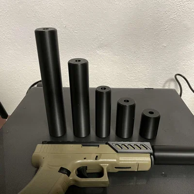 Airsoft Silencer smooth – Ống giảm thanh tối giản, ren trái M14x1 (CCW)
