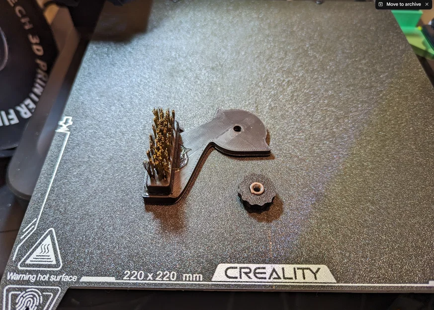 Ender 3 V3 KE - Giá gắn bàn chải vệ sinh nozzle [UPDATED V2] - Image 2