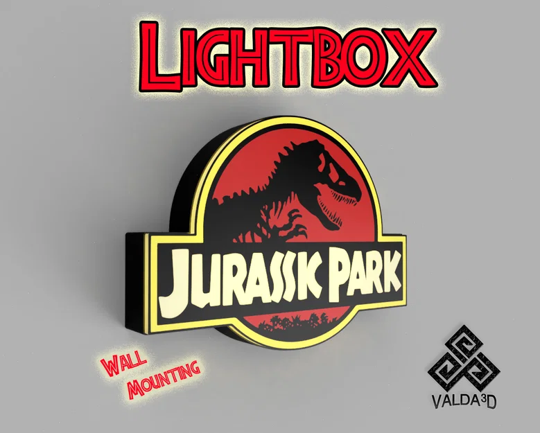 Lightbox Jurassic Park - Đèn LED (Jurassic Park Lightbox - Led Lamp) - Image 1
