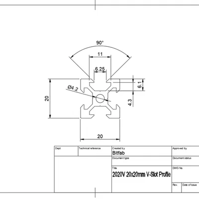 Thanh nhôm định hình V-Slot 20×20 (Aluminum Extrusion 20×20 V-Slot)
