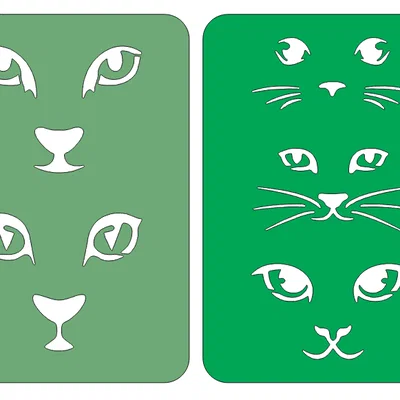 5x Mặt Mèo - Khuôn Stencil Template để vẽ và sơn