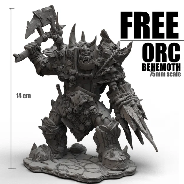 ORC BEHEMOOTH 75mm scale - FREE - Image 1